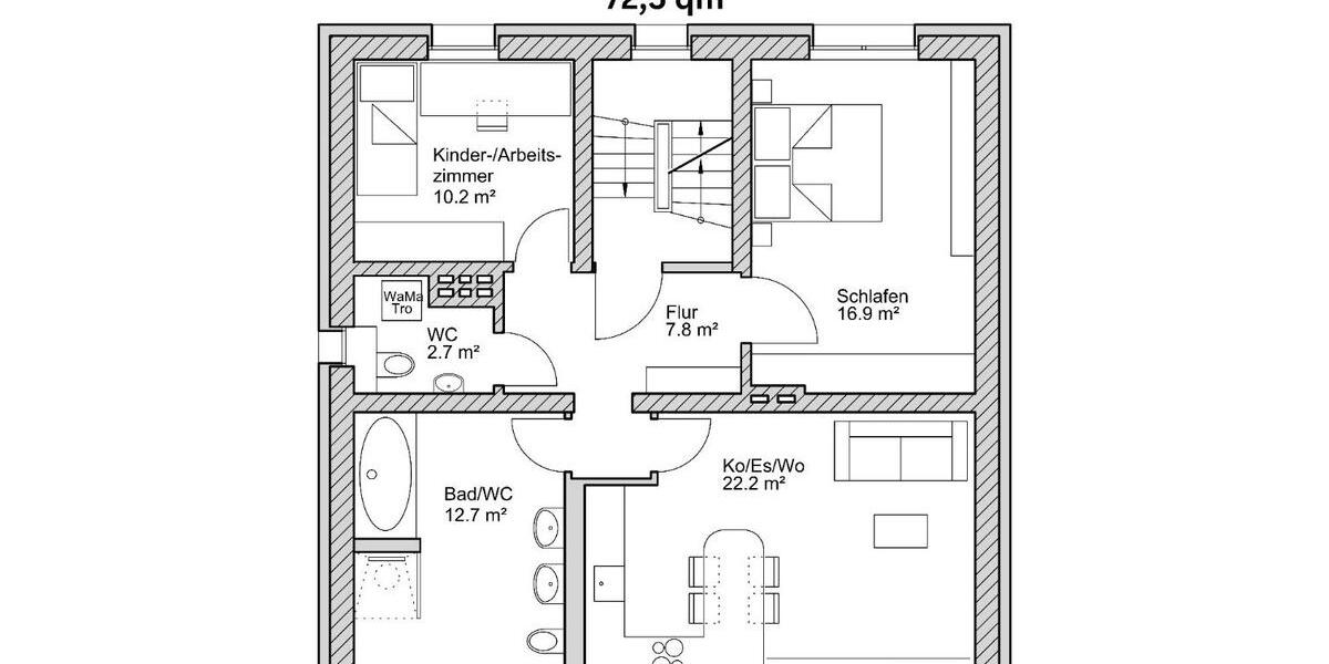 Etagenwohnung Am Mellensee - 3 Zimmer, 73 m&sup2;, 950&euro; | Angebot:27629301