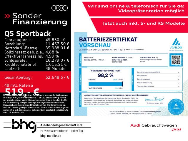 Audi Q5 46.331 km 45.830 &euro; Rottweil 78628