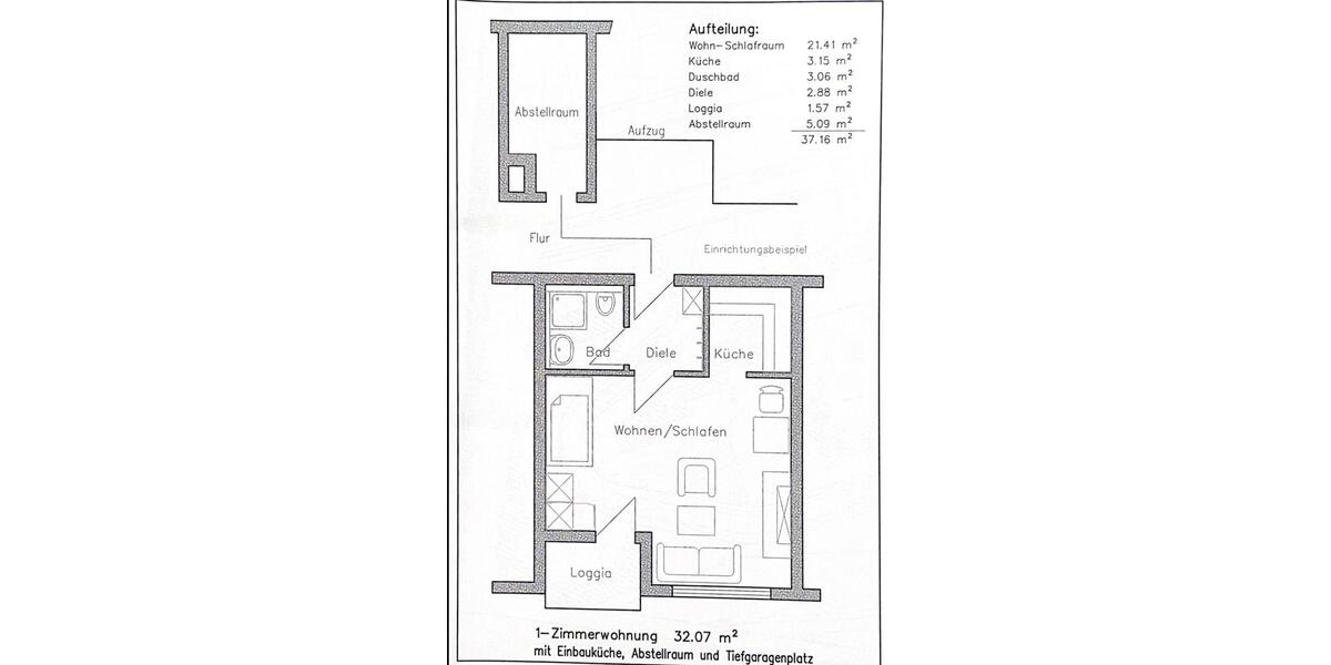 Etagenwohnung Köln Porz - 1 Zimmer, 32 m&sup2;, 119.000&euro; | Angebot:26266042