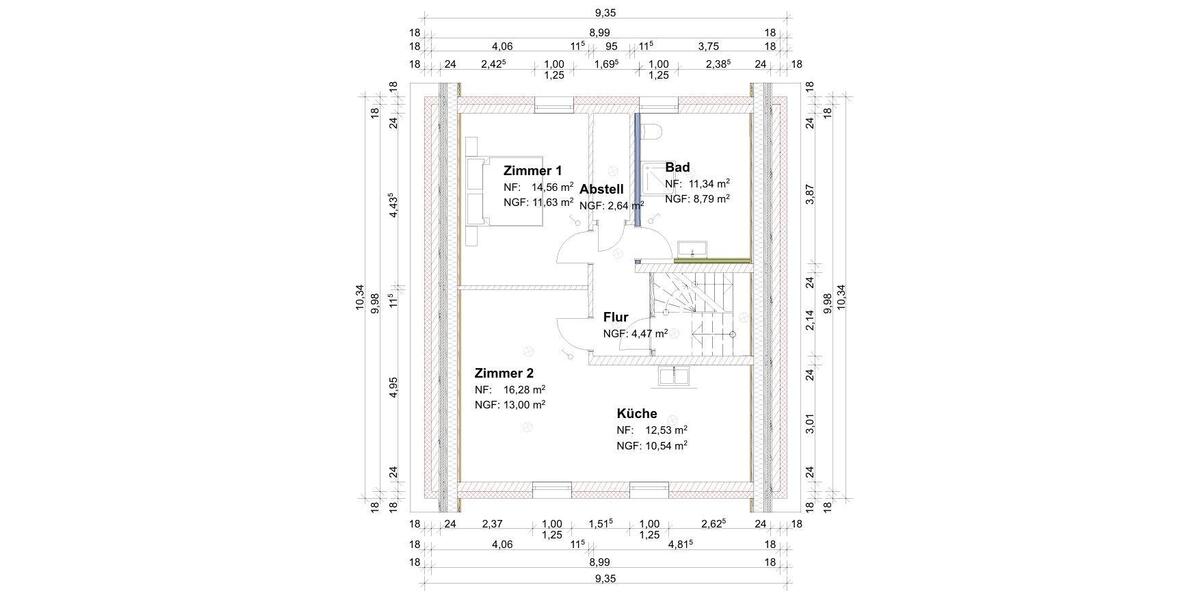 Dachgeschoßwohnung Eggenstein-Leopoldshafen Leopoldshafen - 2 Zimmer, 51 m&sup2;, 720&euro; | Angebot:26040720