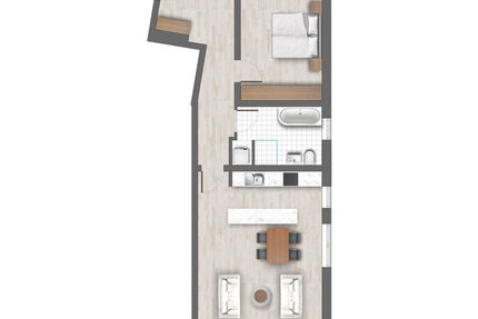 Zwei-Zimmer Wohnung im 1.OG mit Balkon