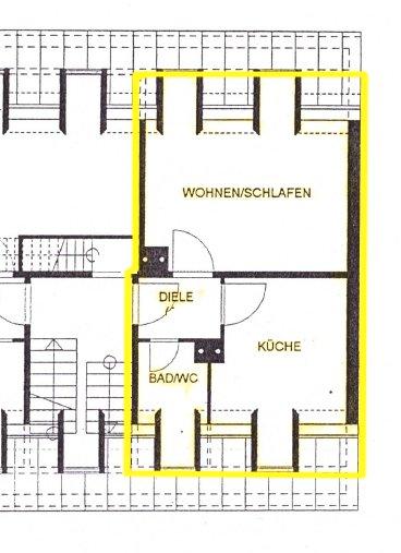 Dachgeschoßwohnung Bamberg Gereuth - 1 Zimmer, 36 m&sup2;, 129.000&euro; | Angebot:26326285