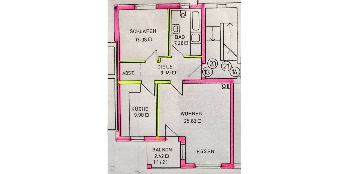 Etagenwohnung Landau an der Isar Landau - 2 Zimmer, 68 m&sup2;, 210.000&euro; | Angebot:25769372