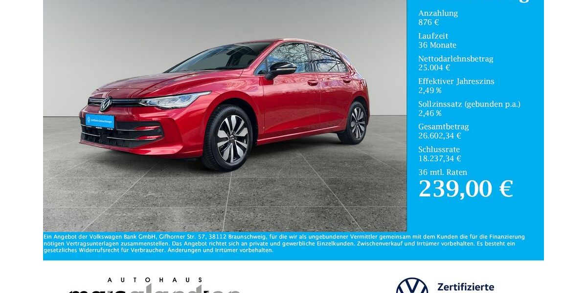 VW Golf 8.215 km 25.880 &euro; Pronsfeld 54597