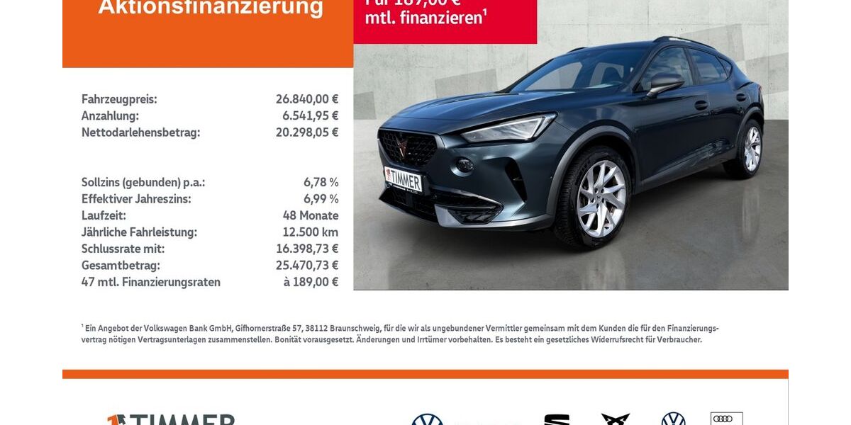 Cupra Formentor 33.552 km 26.840 &euro; Nordhorn 48529