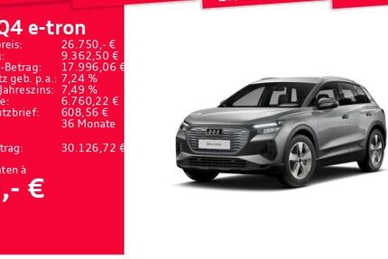 Audi Q4 e-tron 31.477 km 26.750 &euro; Frankfurt am Main 60314