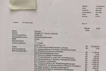 Porsche 992 2.300 km 138.500 &euro; Grünwalder Forst 82031