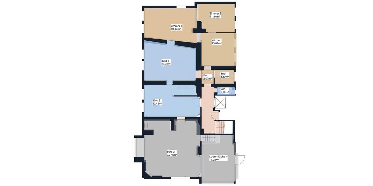 Gewerbeobjekt Augsburg Innenstadt - 6 Zimmer, 152 m&sup2;, 329.000&euro; | Angebot:25736014