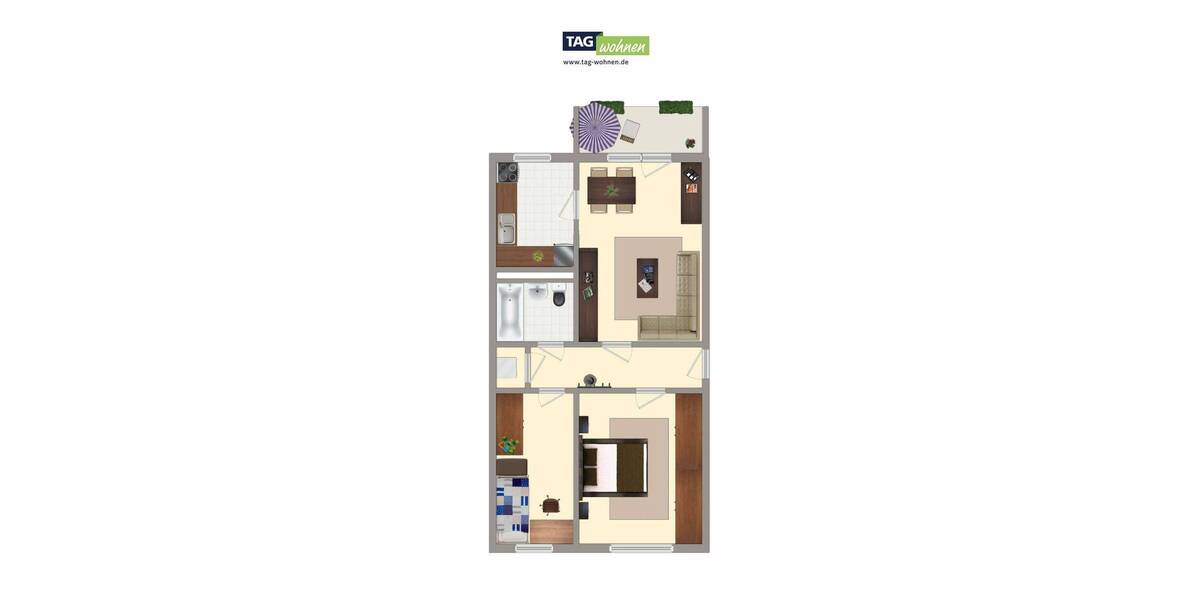 Etagenwohnung Döbeln Pommlitz - 3 Zimmer, 60 m&sup2;, 305&euro; | Angebot:26658235