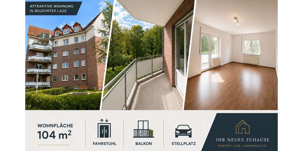 Etagenwohnung Bergen auf Rügen - 4 Zimmer, 104 m&sup2;, 1.050&euro; | Angebot:27004096