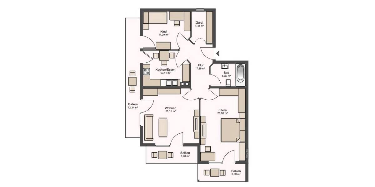 Etagenwohnung Bannewitz - 3 Zimmer, 93 m&sup2;, 295.000&euro; | Angebot:26029374