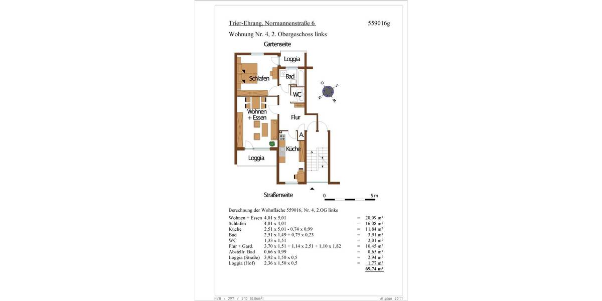 Etagenwohnung Trier Ehrang - 2 Zimmer, 70 m&sup2;, 545&euro; | Angebot:26439149