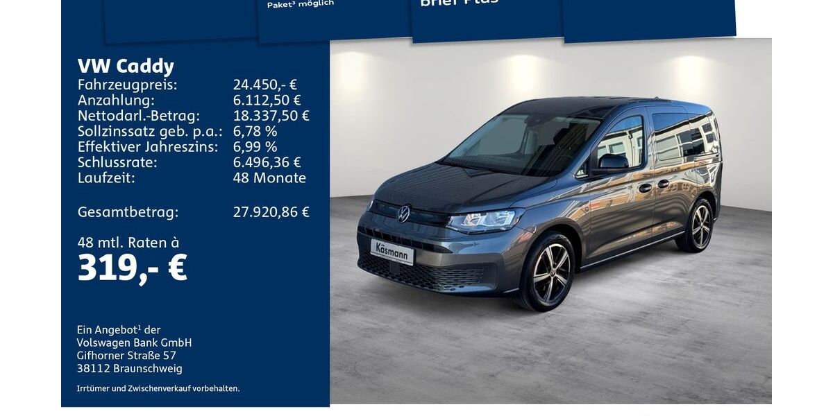 VW Caddy 35.594 km 24.450 &euro; Mosbach 74821