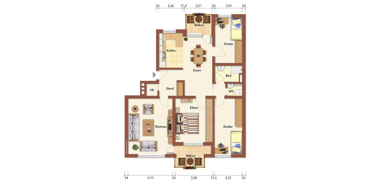 Etagenwohnung Besigheim - 4 Zimmer, 92 m&sup2;, 349.000&euro; | Angebot:25399652