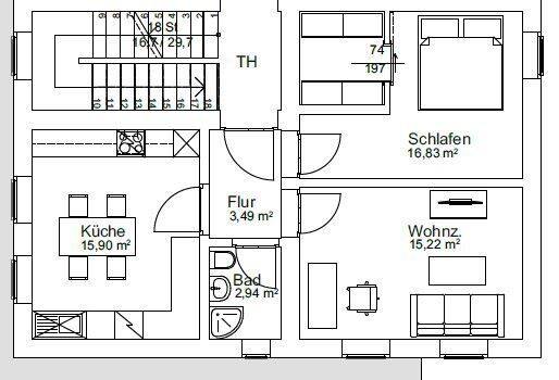 Etagenwohnung Kassel Nord-Holland - 2 Zimmer, 58 m&sup2;, 520&euro; | Angebot:26902727