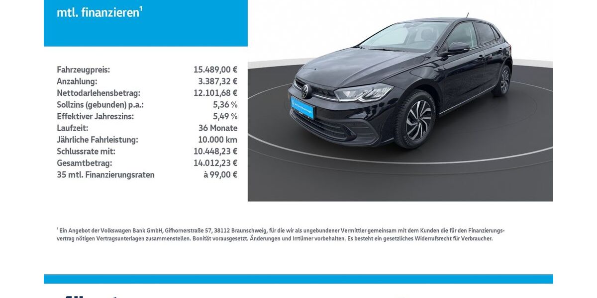 VW Polo 33.850 km 15.489 &euro; Leinefelde-Worbis/DE 37327