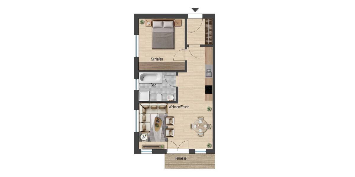 Etagenwohnung Ansbach Eyb - 2 Zimmer, 60 m&sup2;, 295.000&euro; | Angebot:26874988
