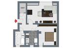 Etagenwohnung Borsdorf Zweenfurth - 2 Zimmer, 48 m&sup2;, 370&euro; | Angebot:26867159