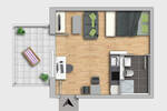 ALLES VORHANDEN! 1-Zimmer-Apartment im Neubau - mit Pantryküche und großartigem Balkon.
