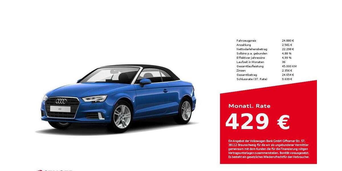 Audi A3 54.037 km 24.880 &euro; Bielefeld 33609