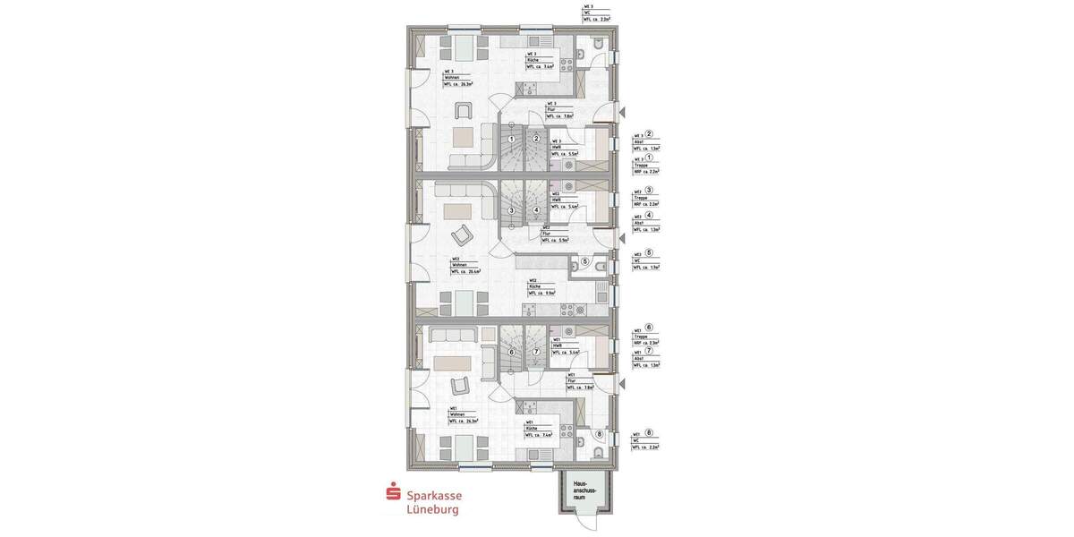 Mehrfamilienhaus, Wohnhaus Lüneburg Ochtmissen - 1 Zimmer, 277 m&sup2;, 930.000&euro; | Angebot:25688382