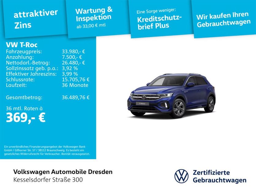 VW T-Roc 7.466 km 33.980 € Dresden 01169