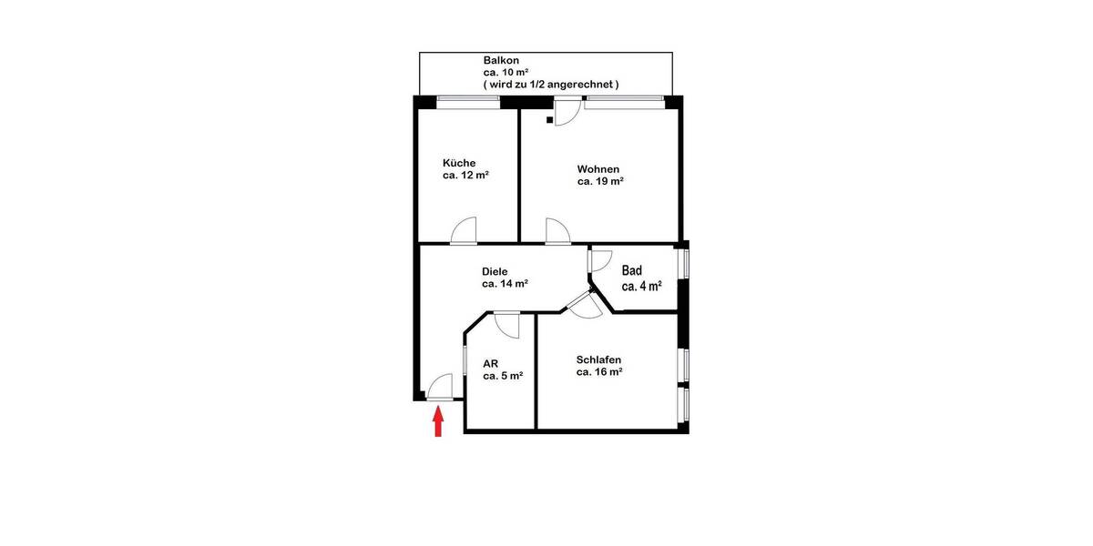 Etagenwohnung Ottersberg Fischerhude - 2 Zimmer, 75 m&sup2;, 169.000&euro; | Angebot:26259345