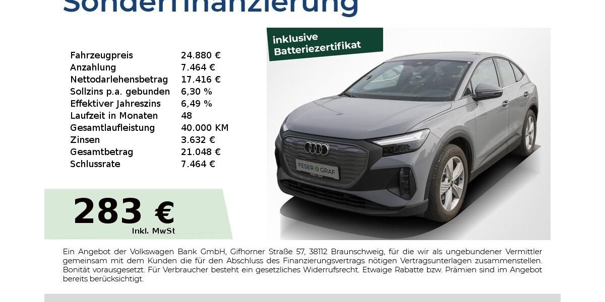 Audi Q4 e-tron 38.700 km 24.880 &euro; Höchstadt an der Aisch 91315