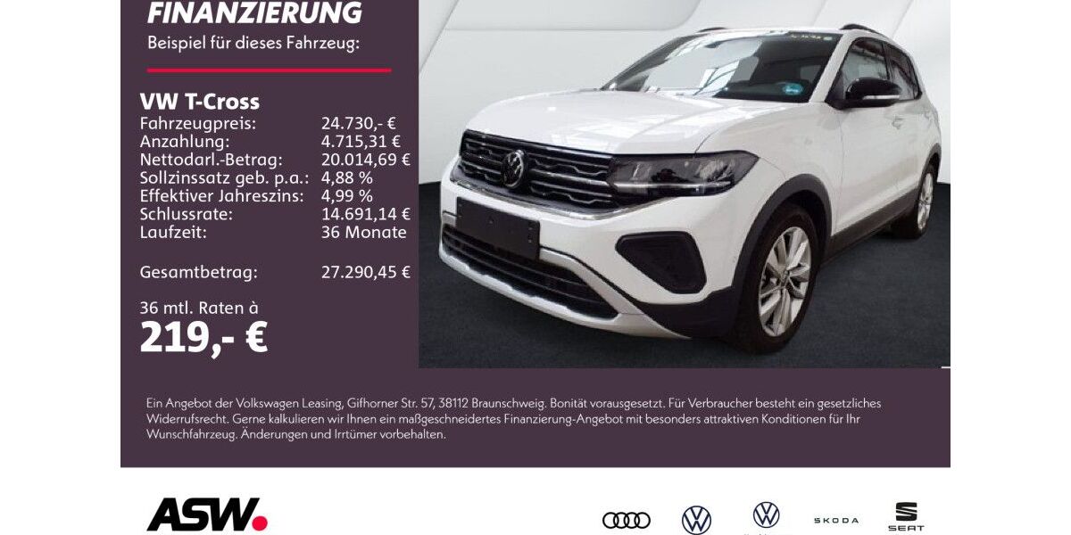 VW T-Cross 22.700 km 24.730 &euro; Weinsberg 74189