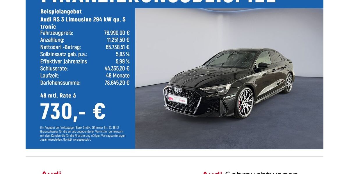 Audi RS3 4.500 km 76.990 &euro; Göttingen OT Grone 37081