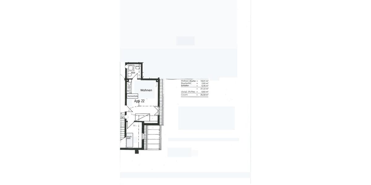 Etagenwohnung Buckenhof - 1.5 Zimmer, 27 m&sup2;, 480&euro; | Angebot:26339640