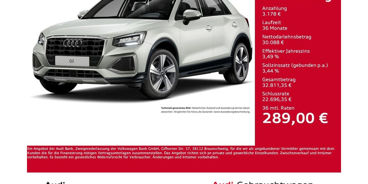 Audi Q2 6.750 km 33.266 &euro; Dortmund 44143