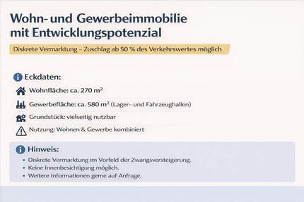 Wohn- und Gewerbeobjekt mit Hallen, Lager und Einfamilienhaus - vielseitig nutzbar, provisionsfrei 8 zimmer