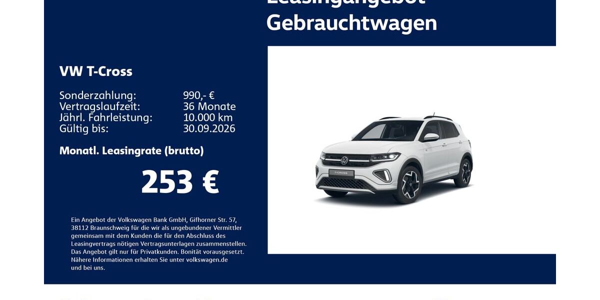 VW T-Cross 24.983 km 26.430 &euro; Stuttgart-Feuerbach 70469