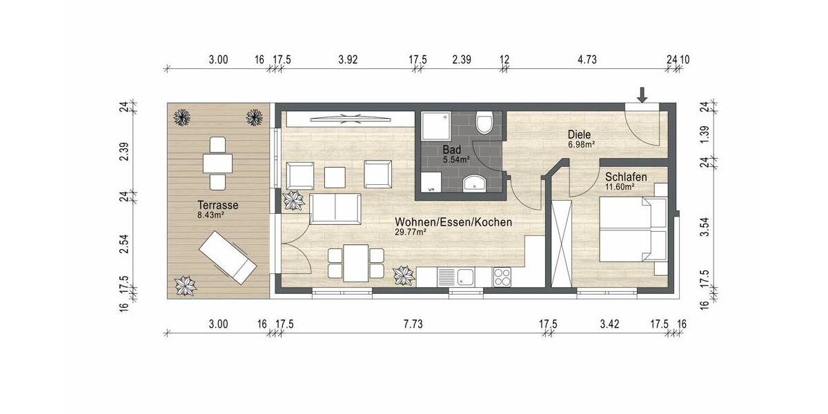 Etagenwohnung Pilsach Eschertshofen - 2 Zimmer, 62 m&sup2;, 267.976&euro; | Angebot:26026716