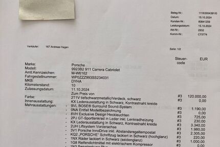 Porsche 992 2.300 km 145.000 &euro; Grünwald 82031