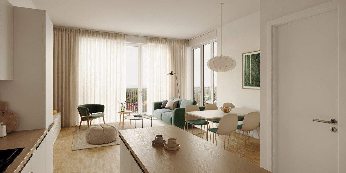 Wohnen im Grünen: Ihr neues Zuhause im modernen Schnellermühlen Quartier 3 zimmer