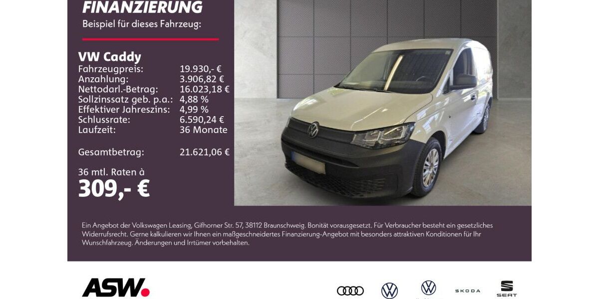 VW Caddy 80.000 km 19.930 &euro; Sinsheim 74889