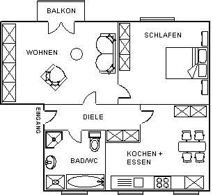 Etagenwohnung Tirschenreuth Lohnsitz - 2 Zimmer, 53 m&sup2;, 312&euro; | Angebot:25373700