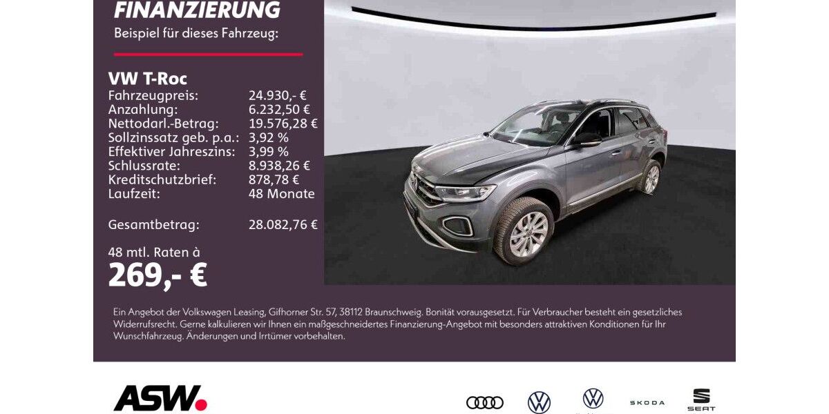 VW T-Roc 37.800 km 24.930 &euro; Weinsberg 74189
