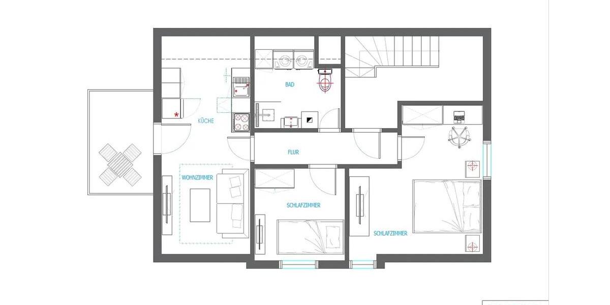 Dachgeschoßwohnung Heilbronn Kernstadt - 3 Zimmer, 74 m&sup2;, 750&euro; | Angebot:26683042
