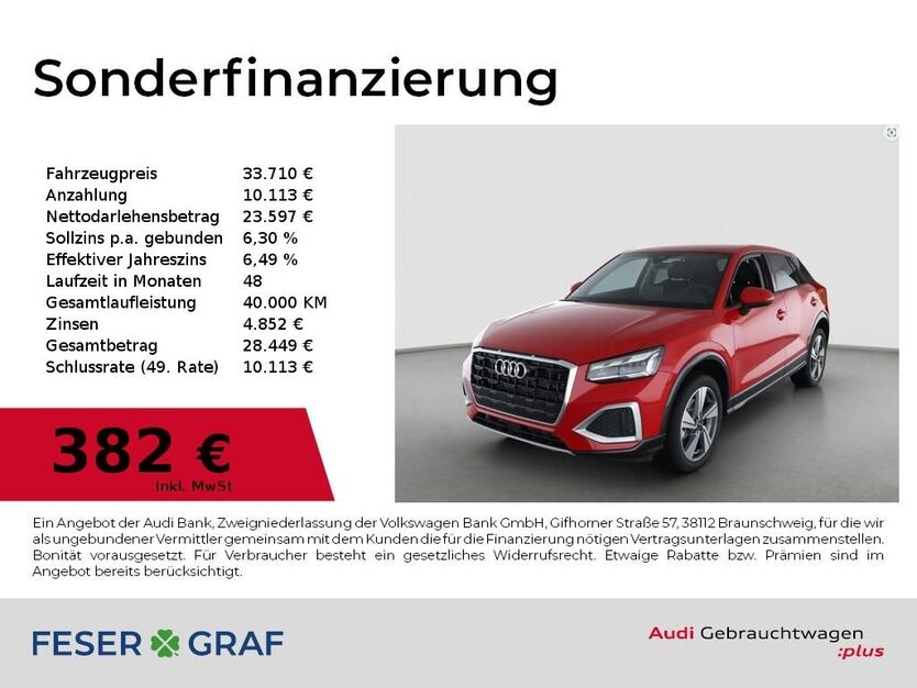 Audi Q2 2.526 km 33.710 € Nürnberg 90411