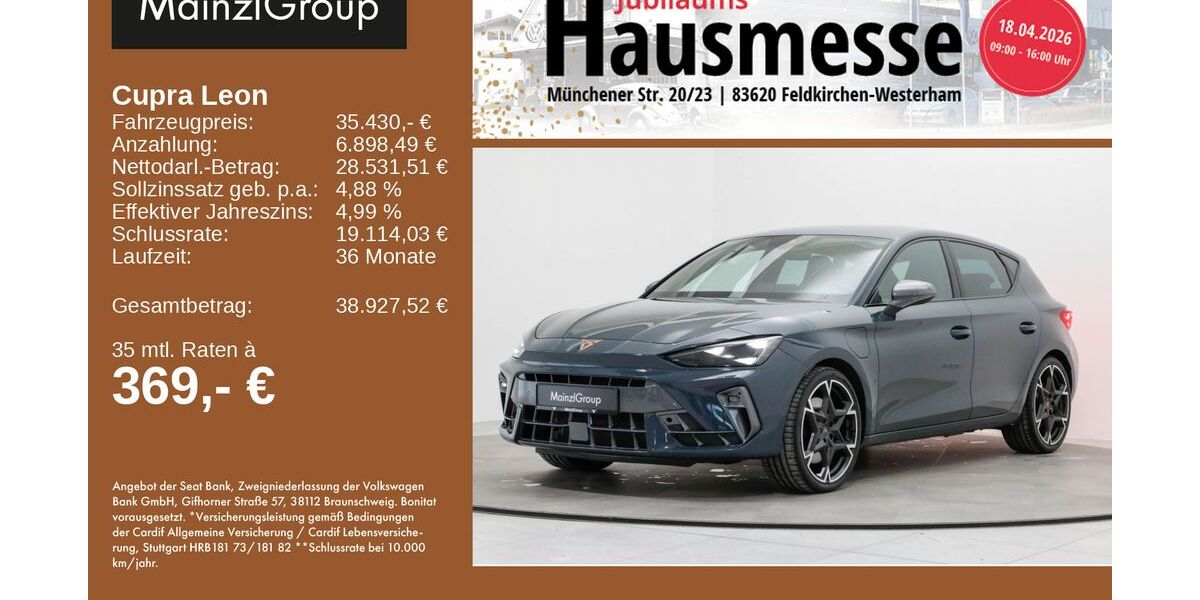 Cupra Leon 11.296 km 35.430 &euro; Feldkirchen/Westerham 83620