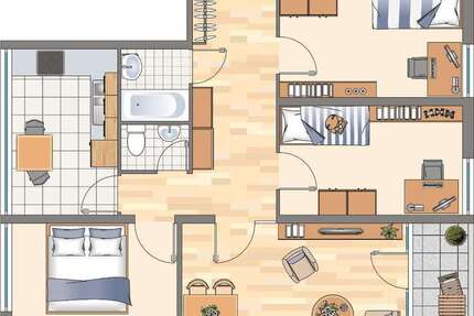 Wohnung zum Mieten in Dortmund 414,45 € 87.42 m²