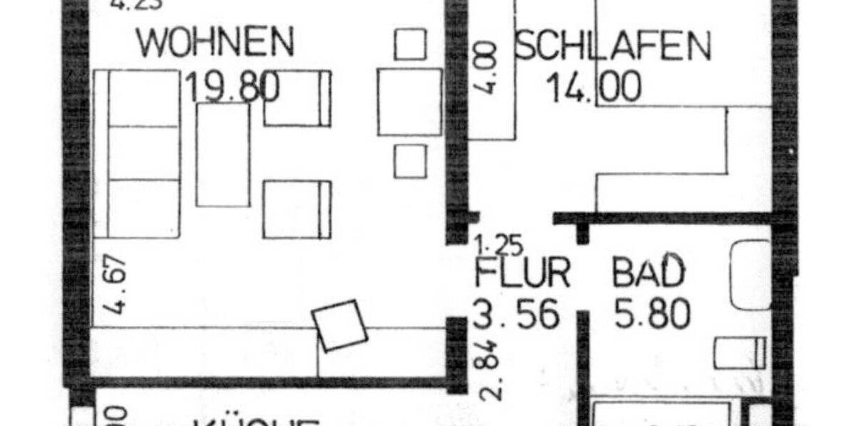 Etagenwohnung Konstanz Königsbau - 2 Zimmer, 54 m&sup2;, 279.000&euro; | Angebot:26795109