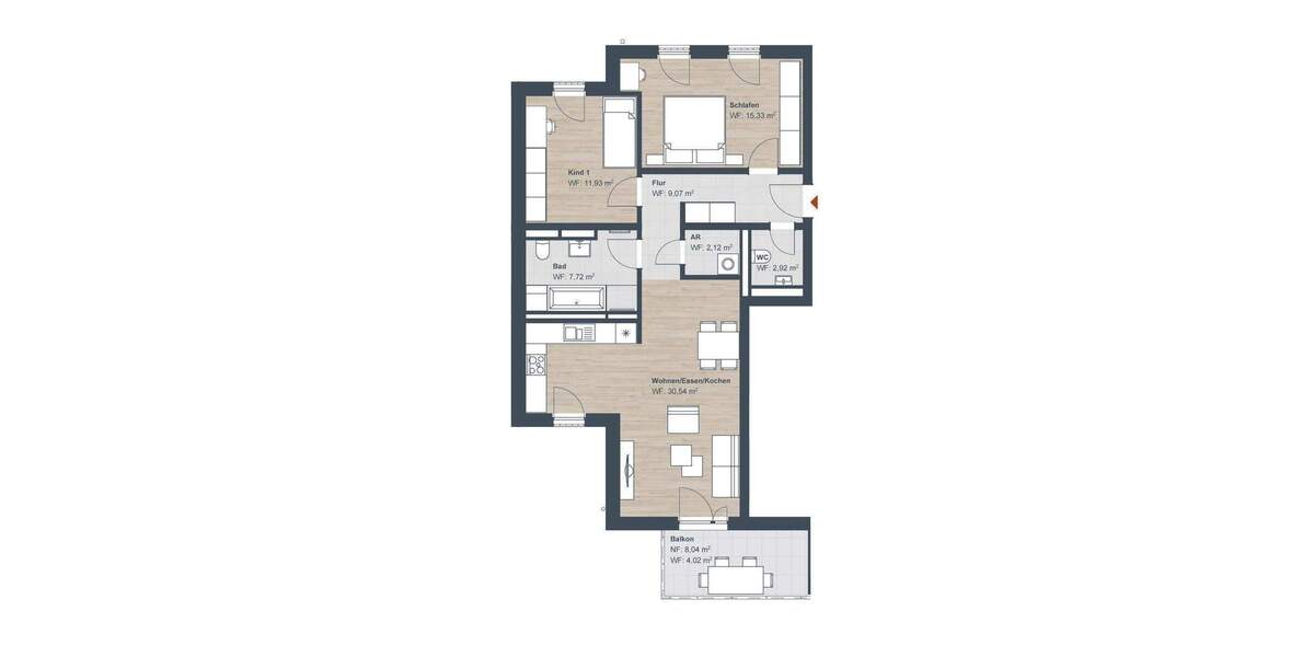 Etagenwohnung Röthenbach an der Pegnitz Röthenbach - 3 Zimmer, 84 m&sup2;, 492.964&euro; | Angebot:26435641