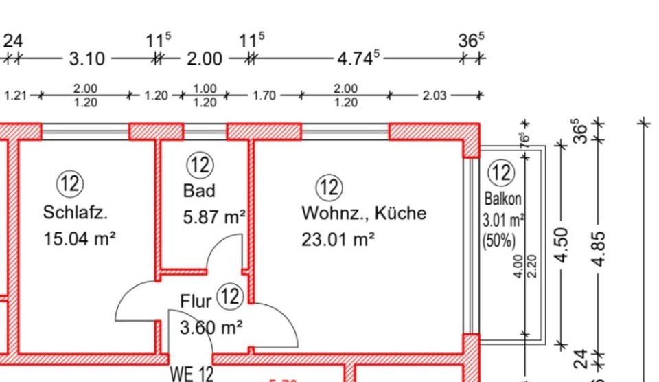 Etagenwohnung Feucht - 2 Zimmer, 48 m&sup2;, 816&euro; | Angebot:25086445