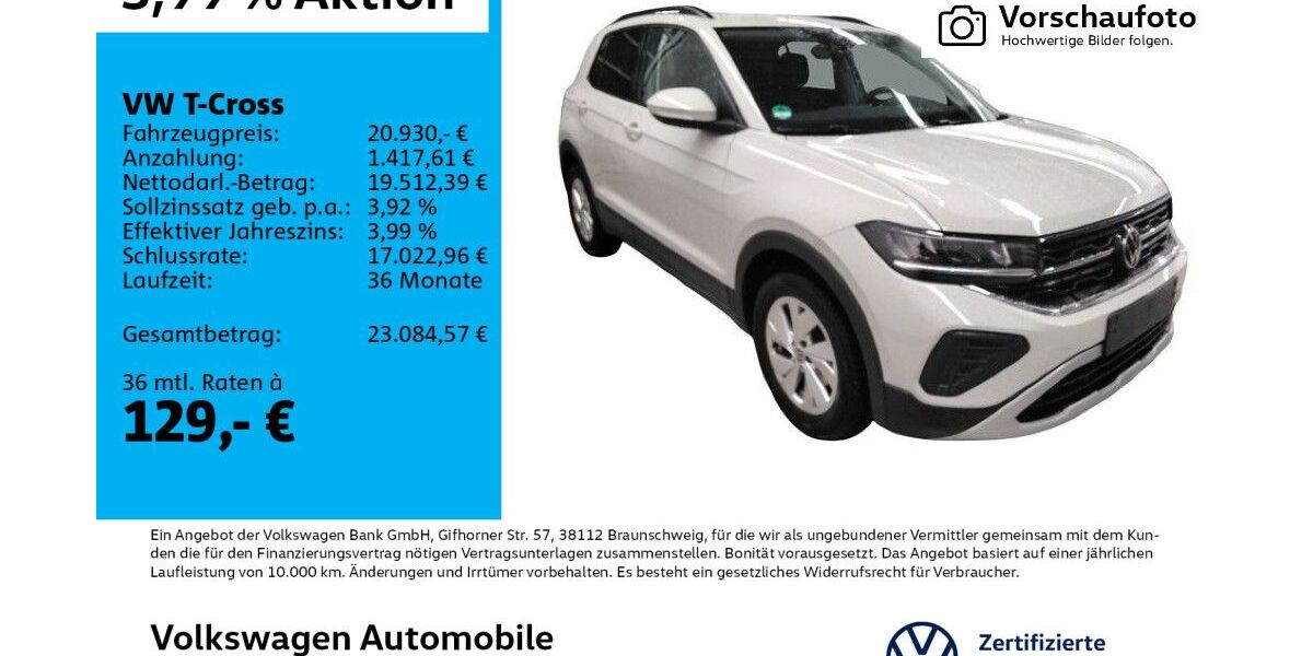 VW T-Cross 6.502 km 20.930 &euro; Leipzig 04277