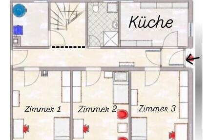 3ZKB, Wohnung, UG, WG,
