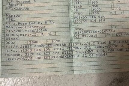 Opel Meriva 105.000 km 8.200 &euro; Ruppertshofen 56357